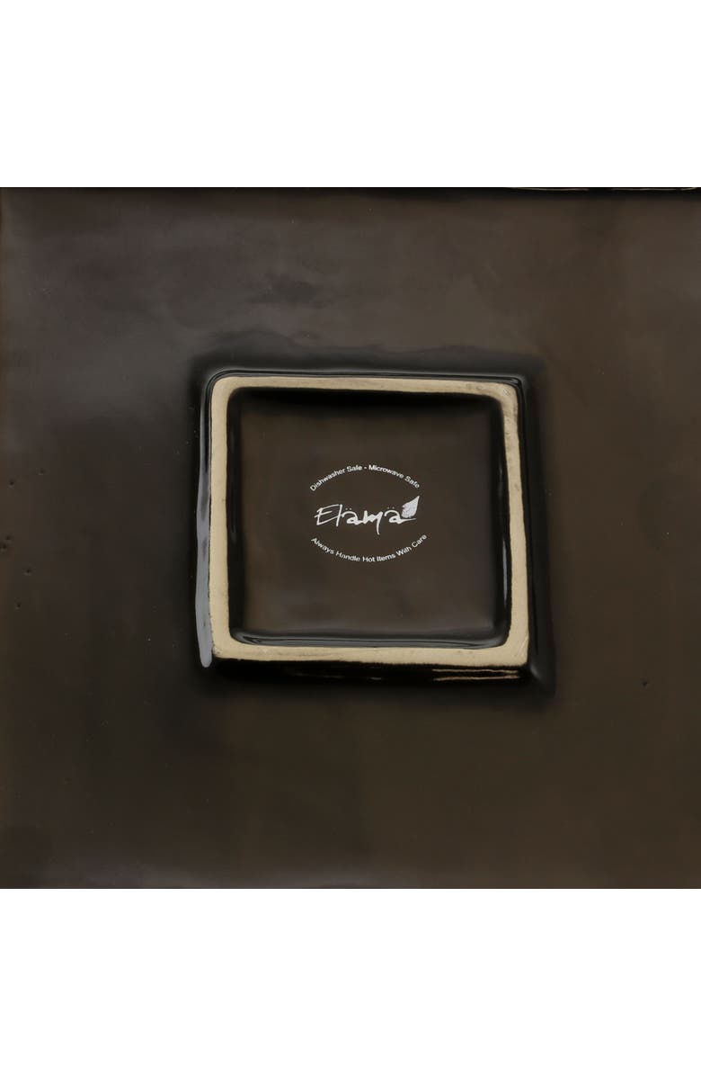 Elama Aloha Tide 16 Piece Luxurious Stoneware Dinnerware with Complete Setting for 4, Alternate, color, Blue