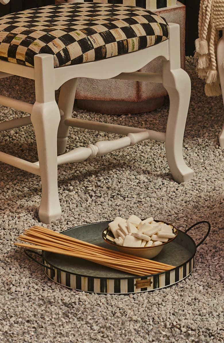 MACKENZIE CHILDS Spectator Set of 2 Galvanized Steel Serving Trays, Alternate, color, Black