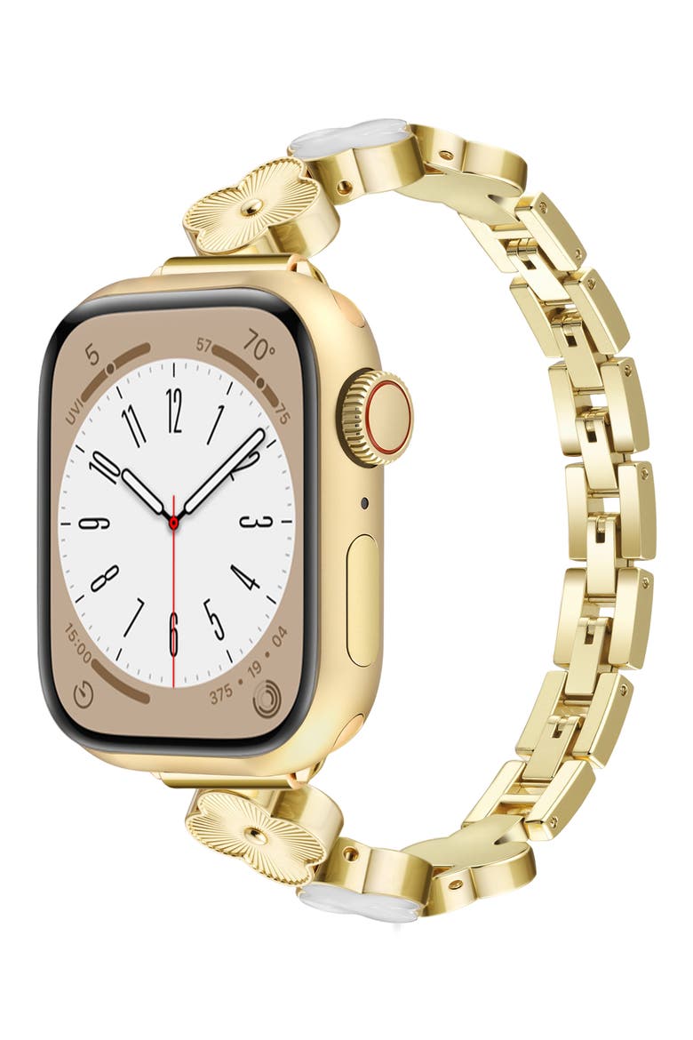 Tri Clover Link Bracelet Apple Watch® Watchband, Alternate, color, GOLD