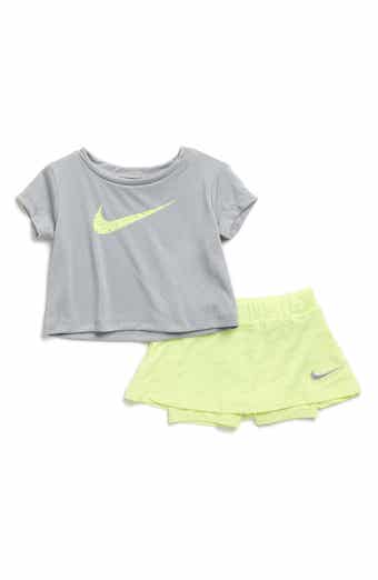 Nike Swoosh Motion T-Shirt & Mesh Scooter Skirted Shorts Set