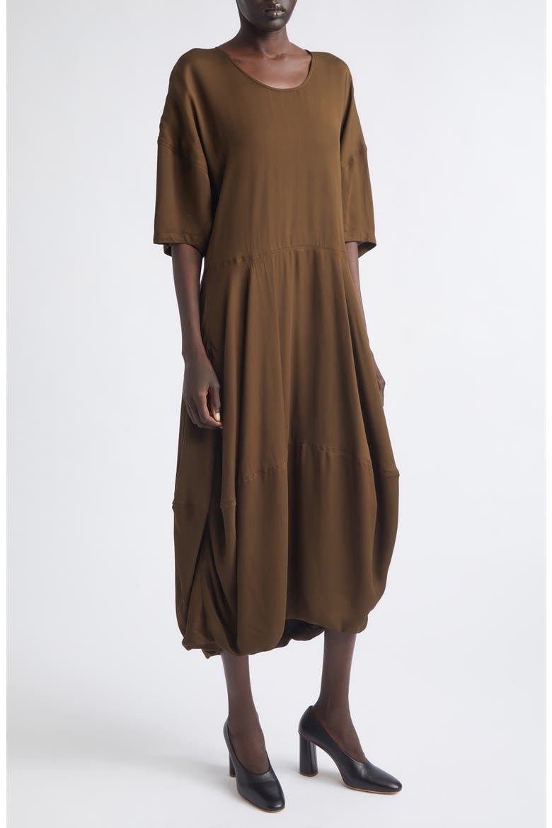Balloon Midi Dress, Alternate, color, BRONZE