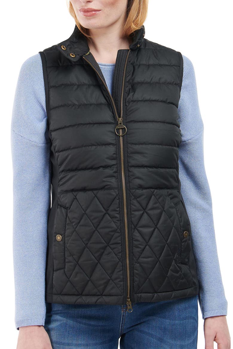 Esme Quilted Vest, Main, color, BLACK