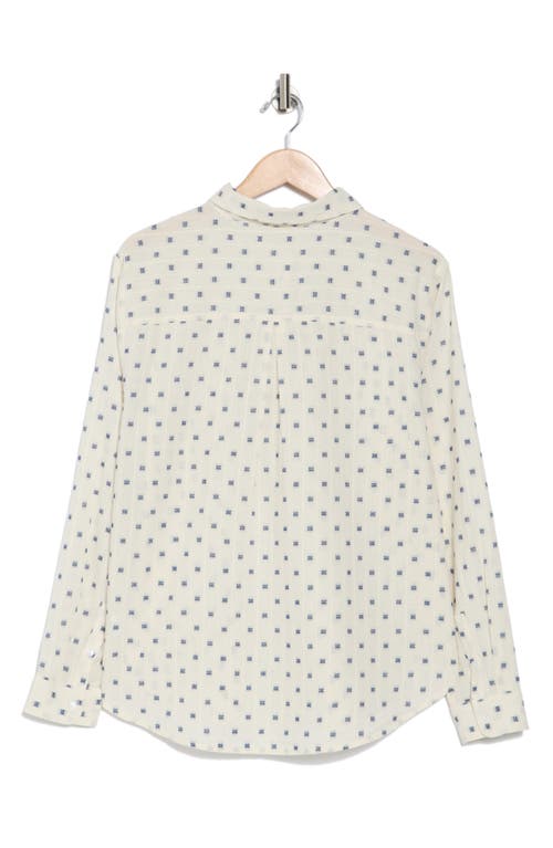 Lucky Brand Clip Dot Long Sleeve Button-up Shirt In Cream Clipdot