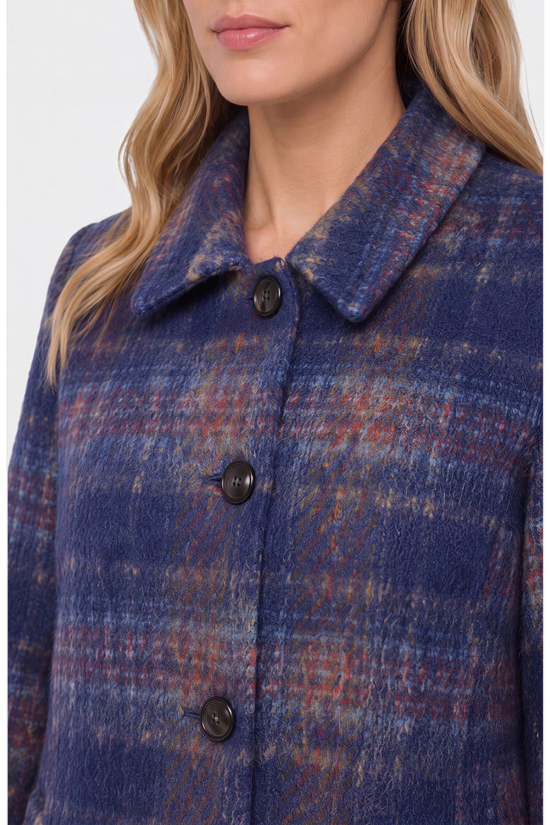Plaid Swing Coat, Alternate, color, NAVY MULTI