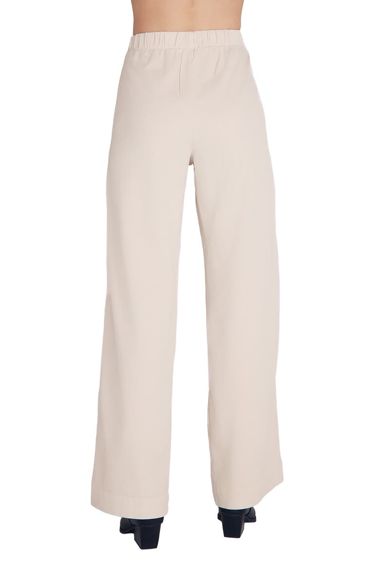 Catalina Pull-On Flat Front Wide Leg Pants, Alternate, color, IVORY STONE