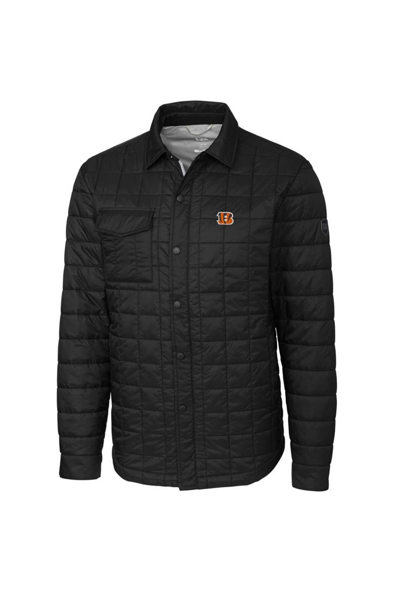 Men's Cutter & Buck Black Cincinnati Bengals Rainier Shirt Jacket, Alternate, color, Black