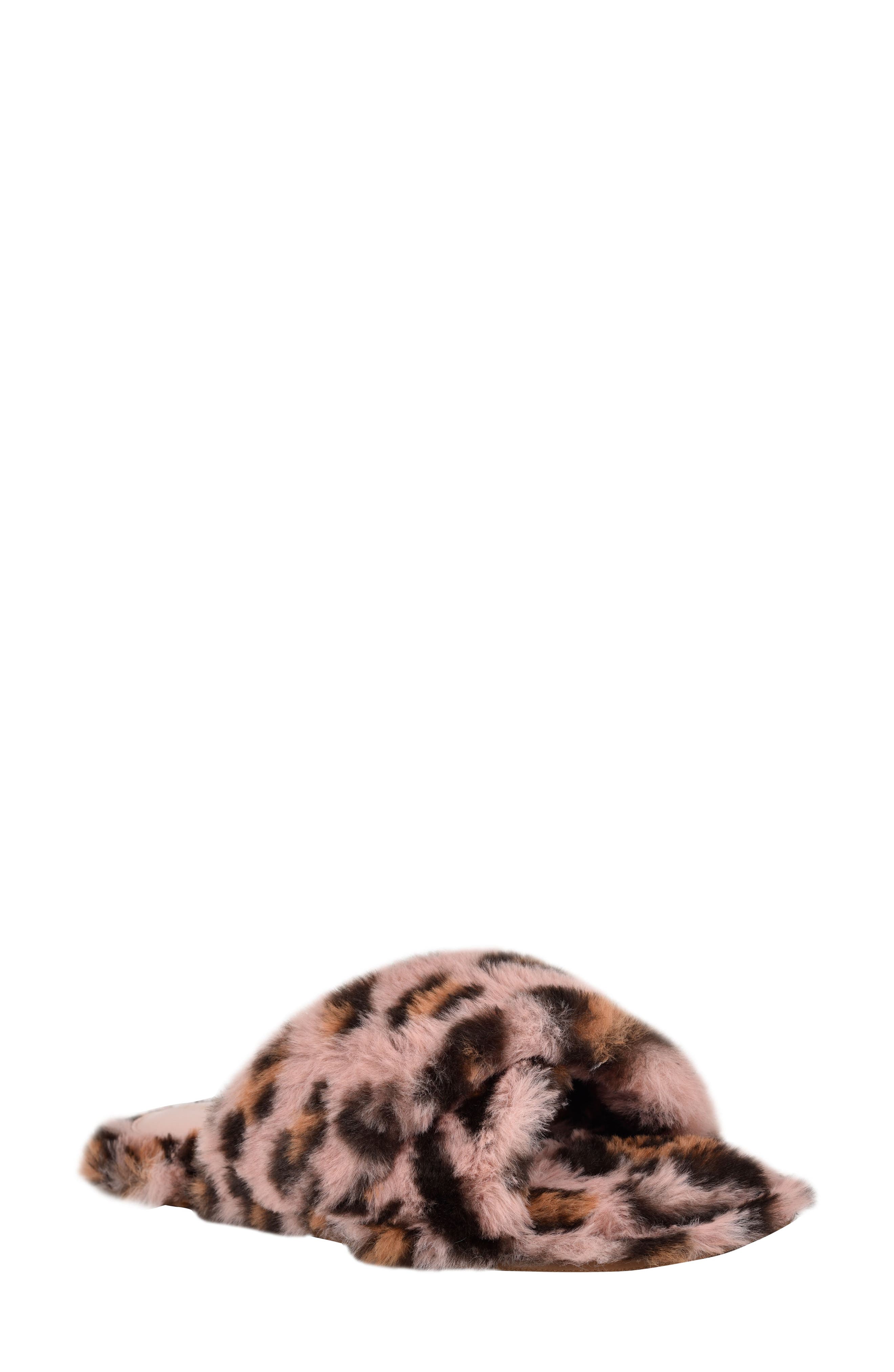 Cozy Faux Fur Slipper, Main, color, PINK LEOPARD