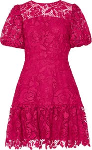 Milly Yasmin Rose Mosaic Lace Dress
