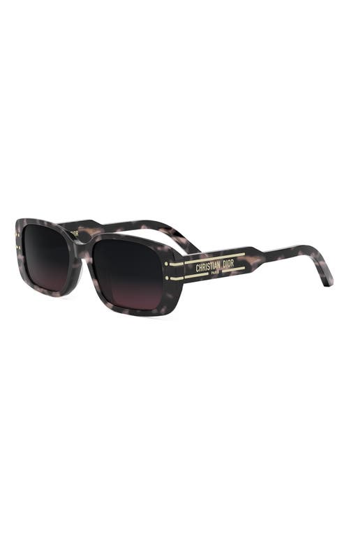 Dior Signature S12i 53mm Rectangular Sunglasses In Brown
