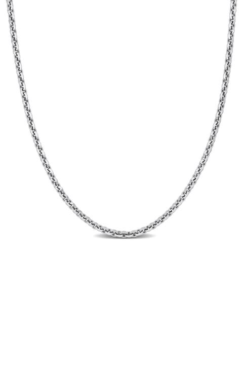 Sterling Silver Disc Cable Chain Necklace - 1.8mm