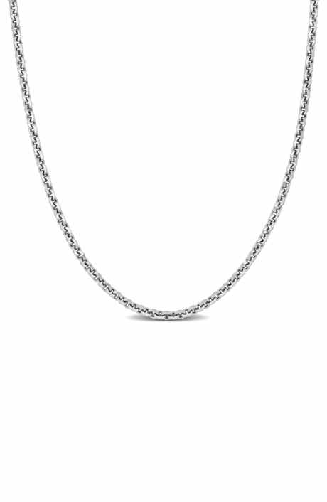 DELMAR Sterling Silver Disc Cable Chain Necklace - 1.8mm