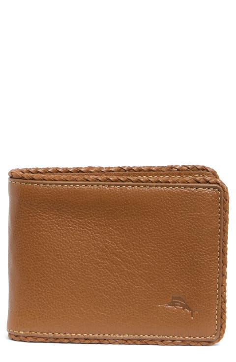 Braided Edge Leather Slimfold Wallet