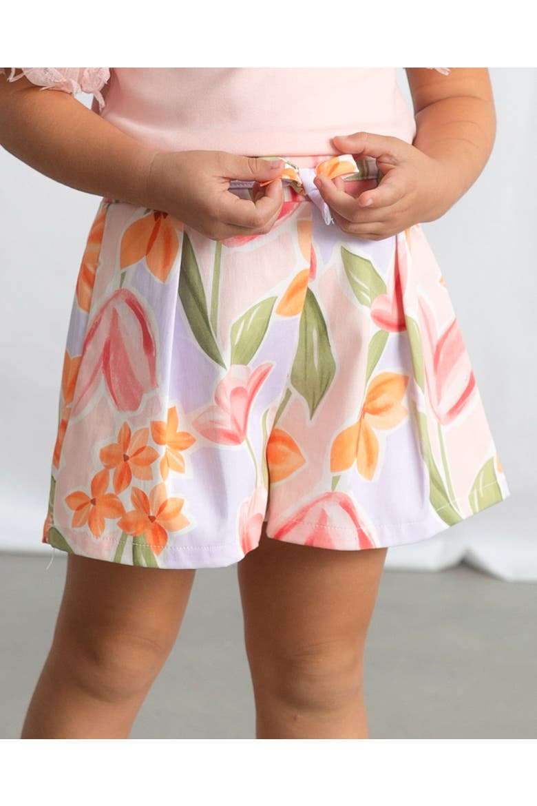 Floral Shorts With Belt, Alternate, color, Lavender