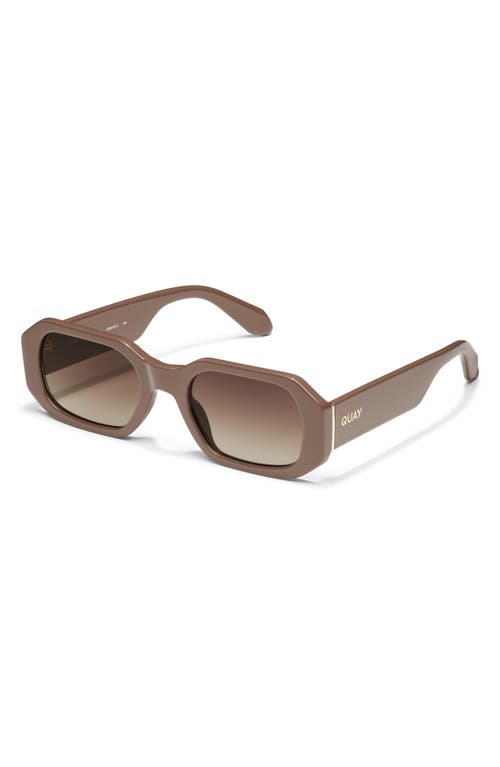 Quay Hyped Up 38mm Gradient Square Sunglasses In Doe/brown