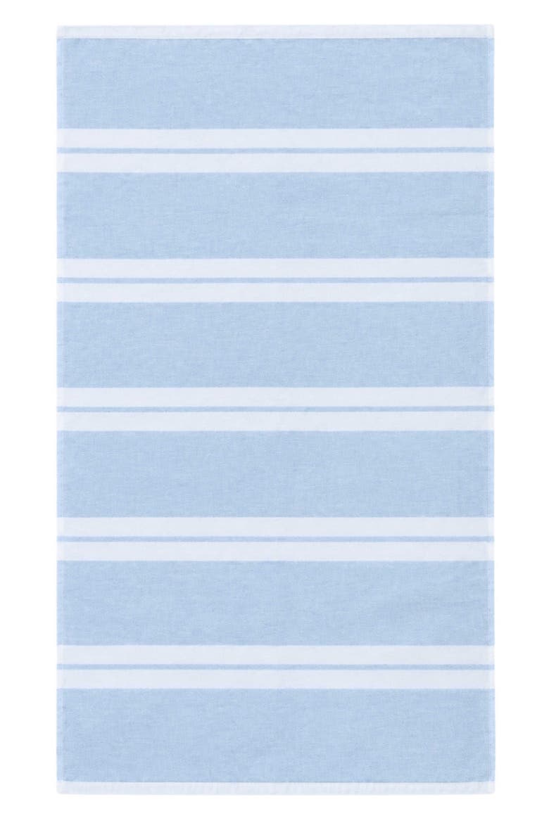 Haven Stripe Organic Cotton Terry-Lined Turkish Hand Towel, Alternate, color, Light Blue