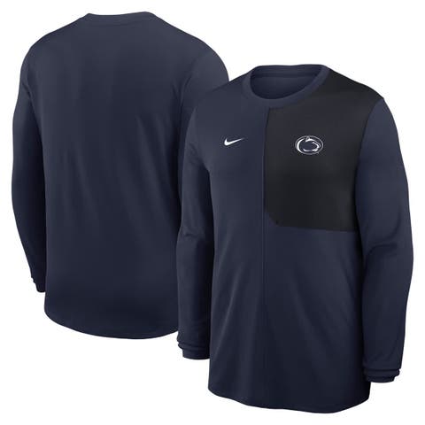 Men's Nike Navy Penn State Nittany Lions 2025 Sideline Coach UV Performance Long Sleeve T-Shirt
