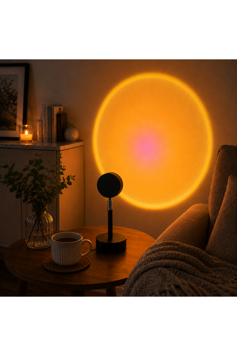 Sunset Projector Table Lamp, Alternate, color, White