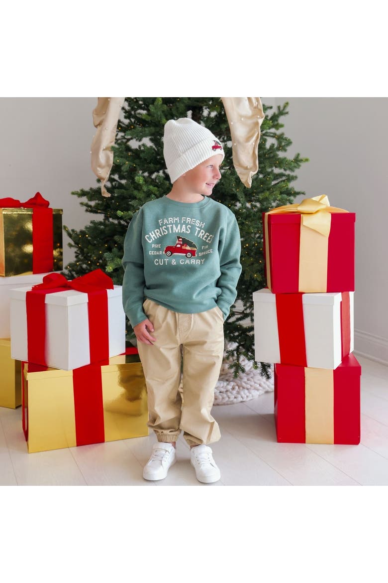 Farm Fresh Christmas Tree Patch Sweatshirt, Alternate, color, Sage Green