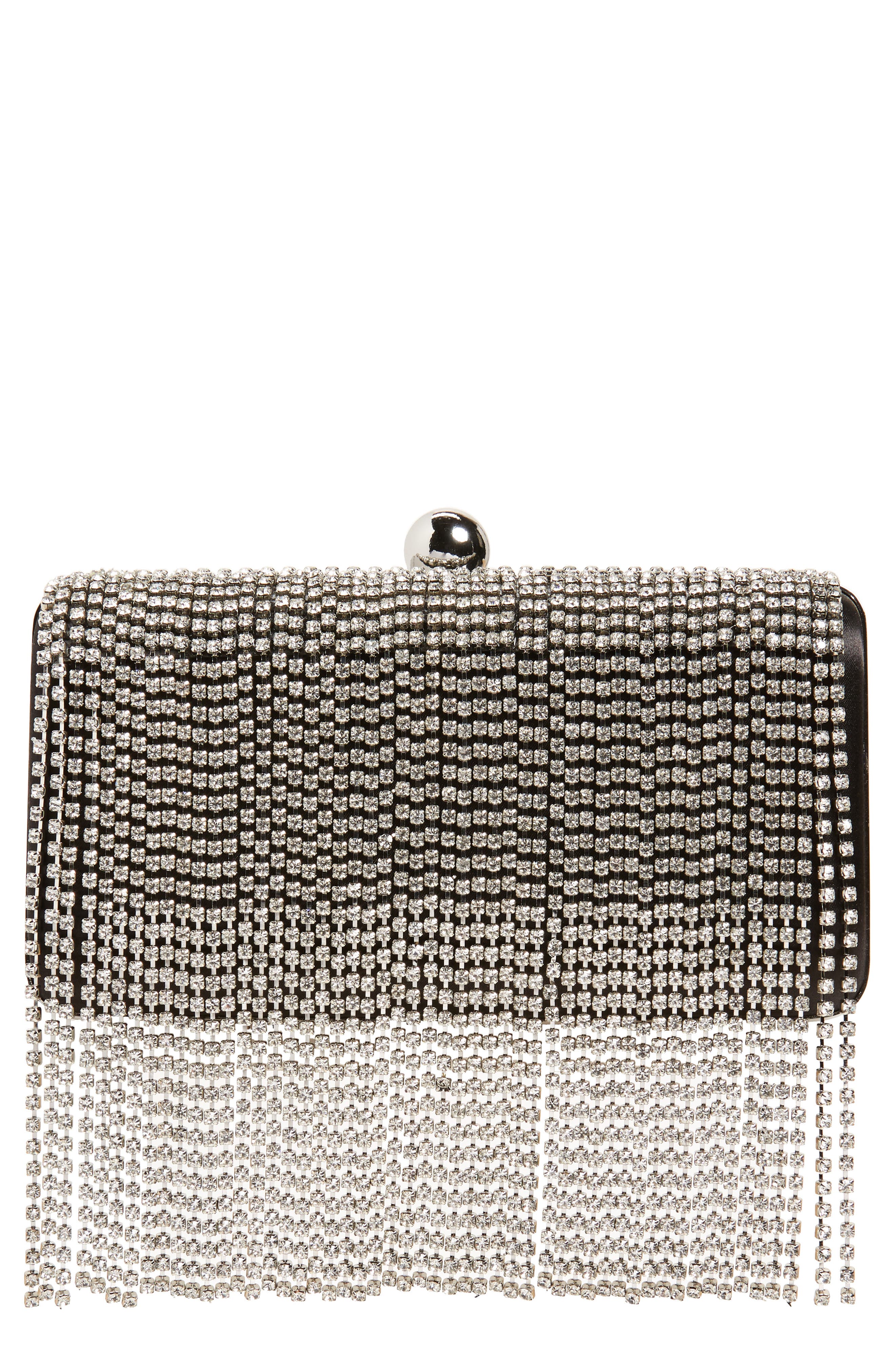 Nordstrom Crystal Fringe Box Clutch, Main, color, 
