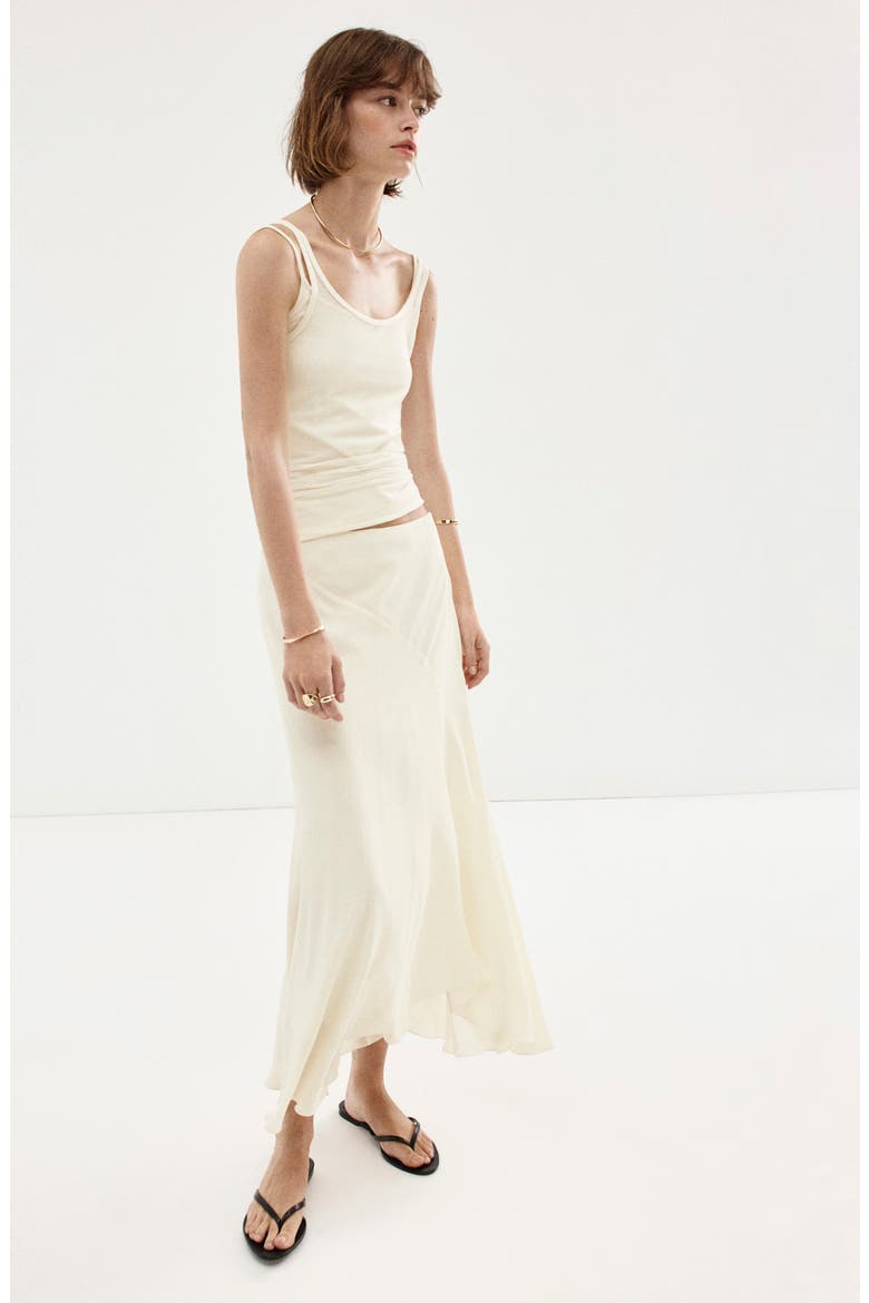 Asymmetric Midi Skirt, Alternate, color, OFF WHITE