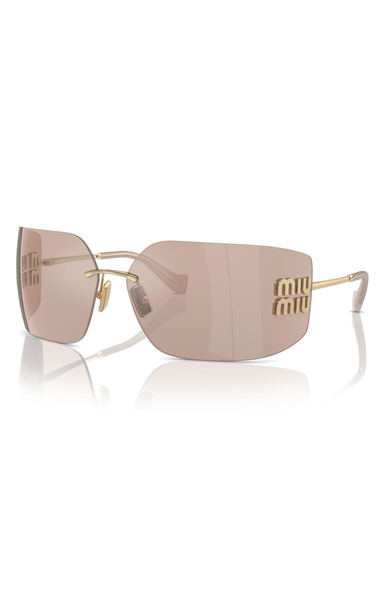Miu Miu 80mm Oversize Irregular Sunglasses, Alternate, color, Pale Gold