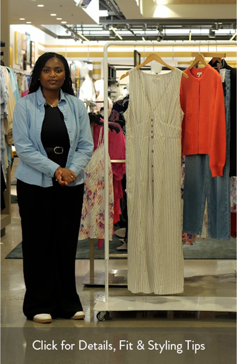 Camila Stripe Button Front Hemp Blend Maxi Dress, sales video thumbnail