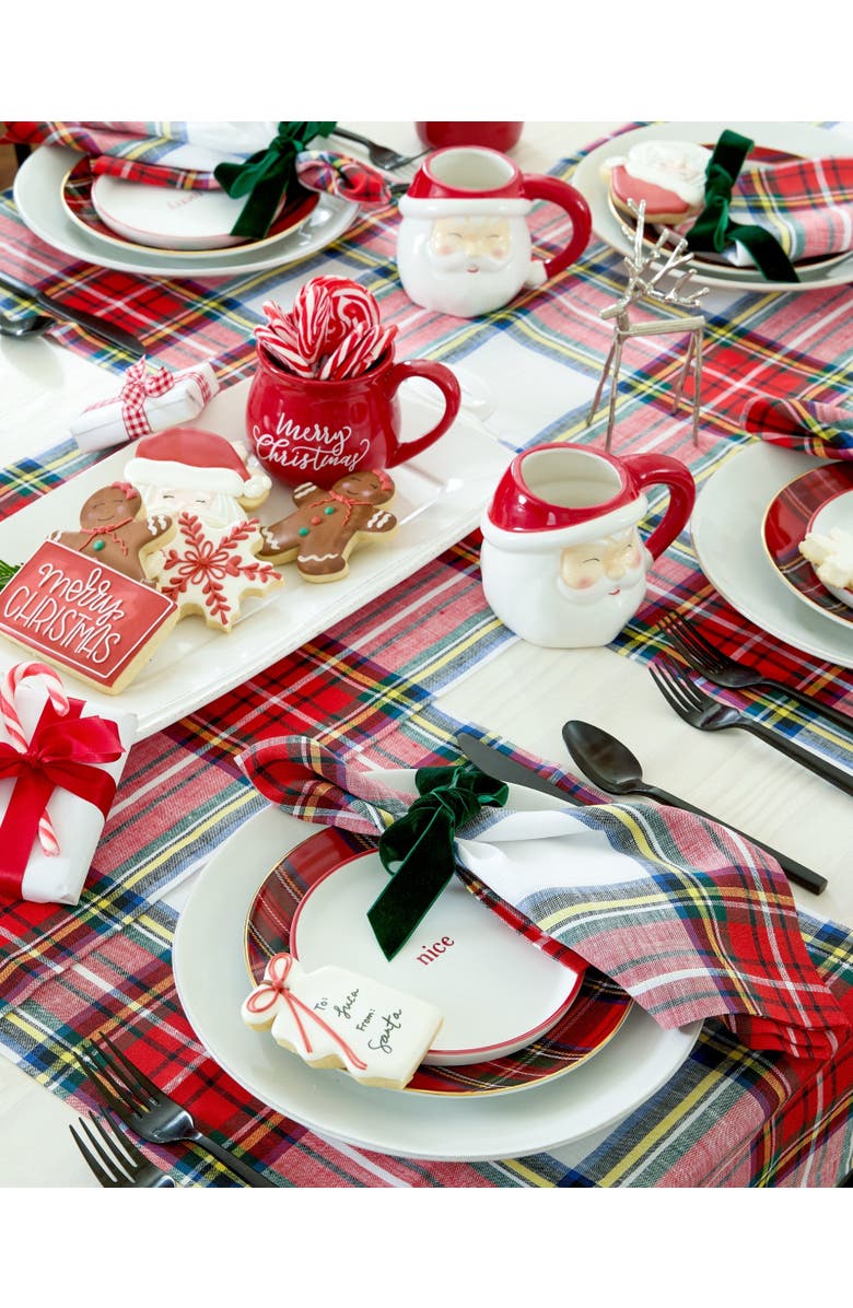 Solino Home Linen Placemats - Stewart Plaid, 14" x 19", Alternate, color, White