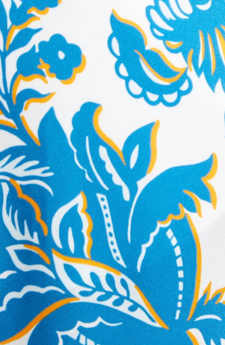 Etro Floral Print Crop Wide Leg Pants, Alternate, color, Print On White Base