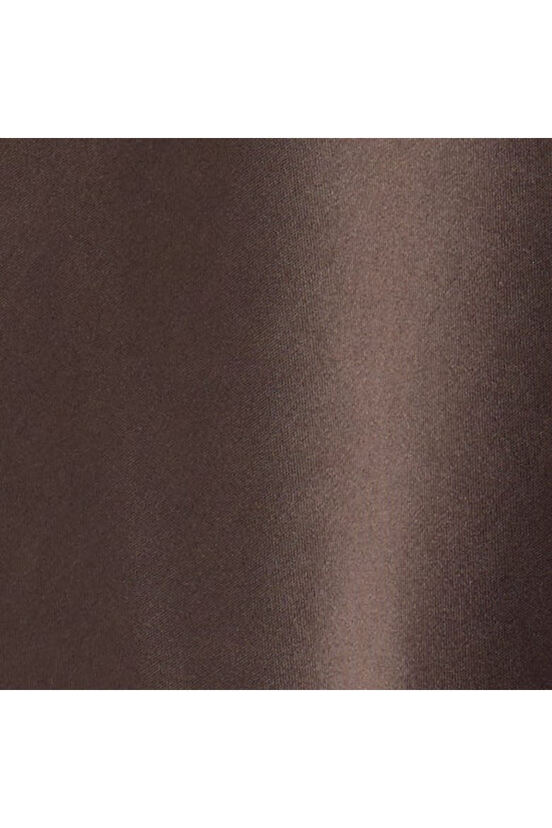 Open-stitch Satin Slip Dress, Alternate, color, BROWN