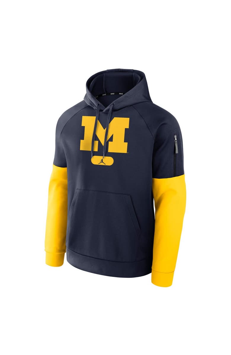 Jordan Brand Men's Jordan Brand Navy Michigan Wolverines Fitness Performance Pullover Hoodie, Alternate, color, Navy