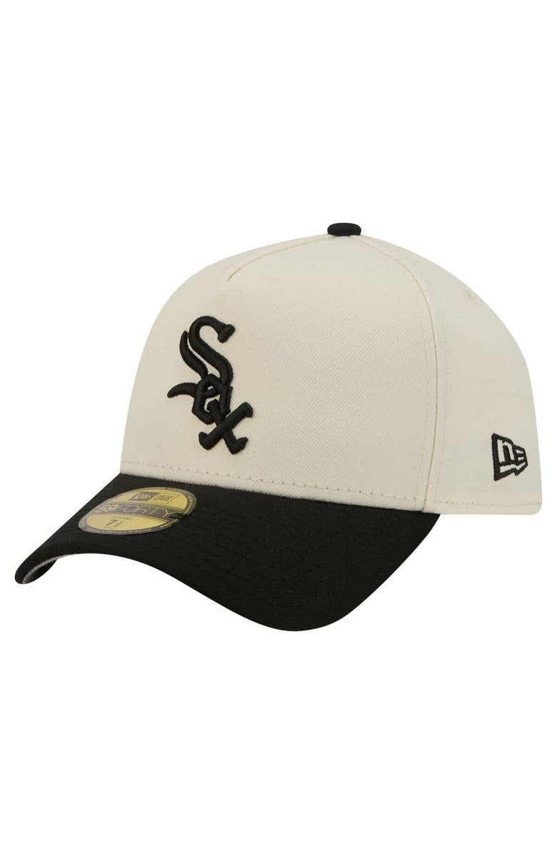 New Era Men's New Era Cream Chicago White Sox Chrome A-Frame 59FORTY Fitted Hat, Alternate, color, Cream