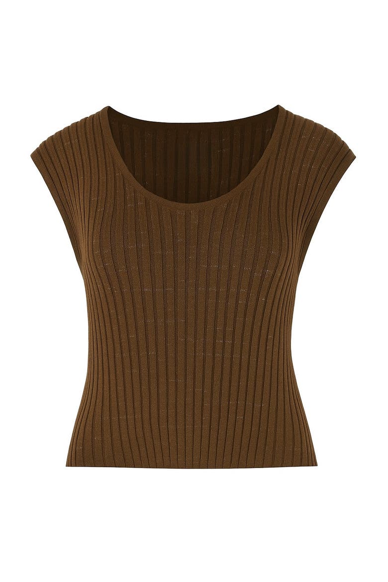 Cherry Knit Top, Main, color, Brown