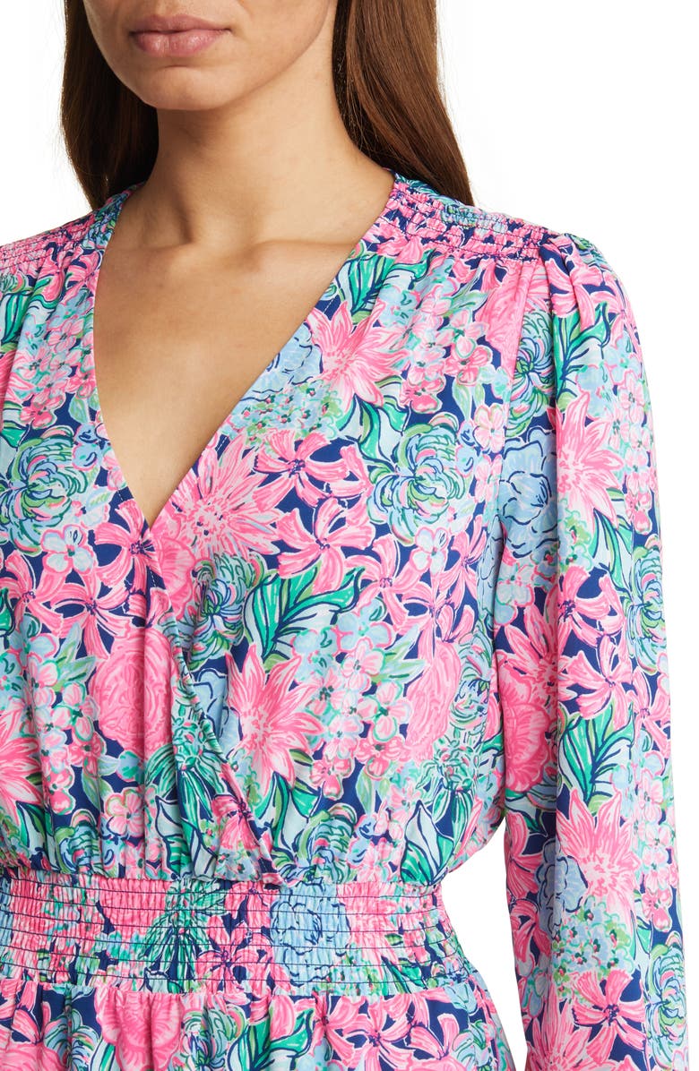 Lilly Pulitzer<sup>®</sup> Cristiana Smocked Long Sleeve Tiered Dress, Alternate, color, 