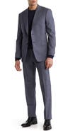English Laundry Plaid Two Button Peak Lapel Trim Fit Wool Blend Suit