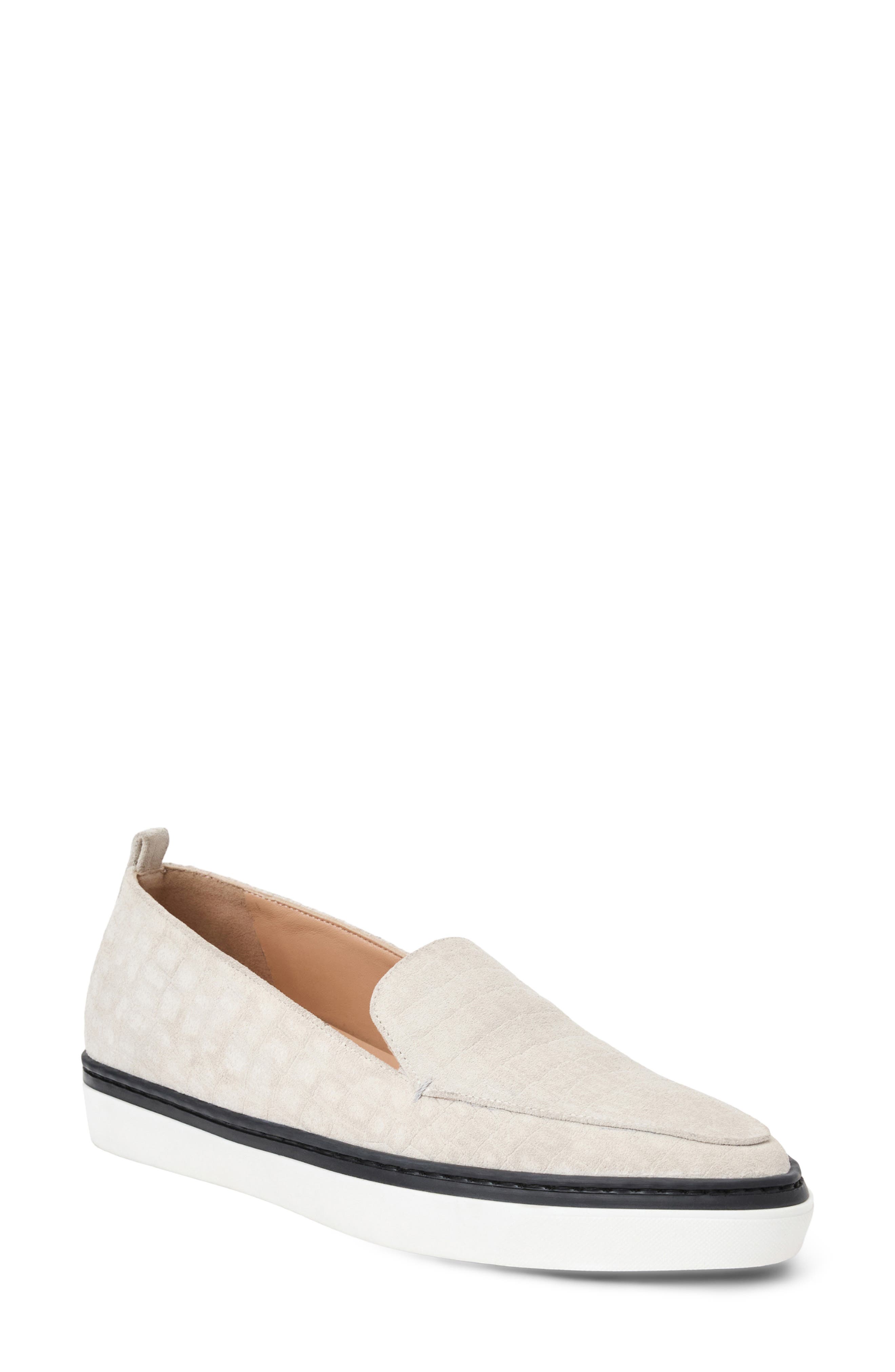Bruno Magli Clara Loafer, Main, color, Stone Suede/ Croc