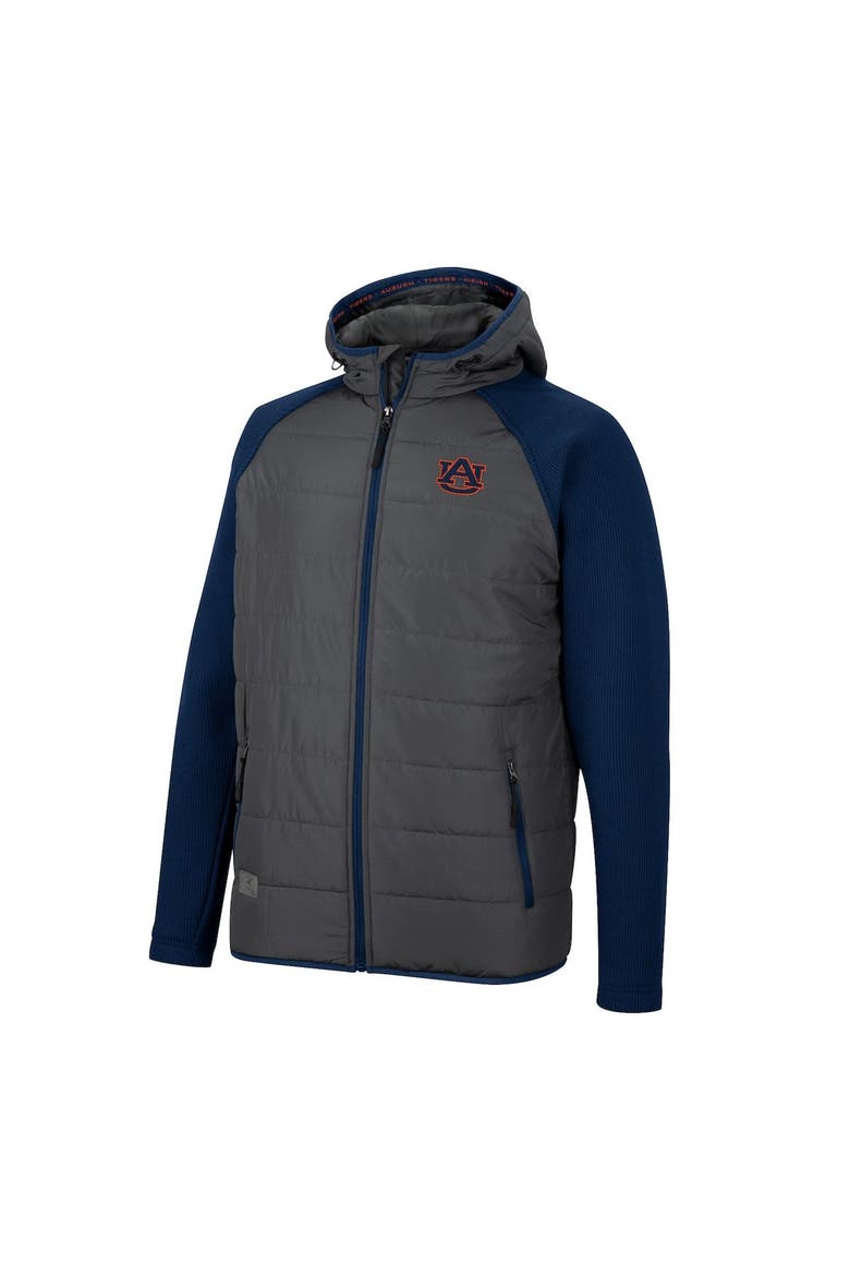 Men's Colosseum Charcoal/Navy Auburn Tigers Good On You Raglan Full-Zip Jacket, Alternate, color, Charcoal
