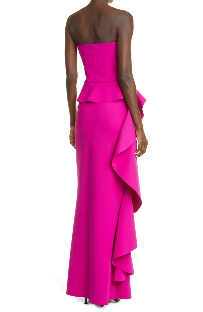 Chiara Boni La Petite Robe Eliska Ruffle Strapless Gown, Alternate, color, 