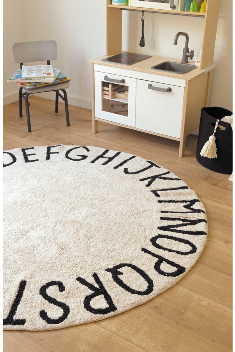 A to Z Rug, Alternate, color, ROUND BLACK