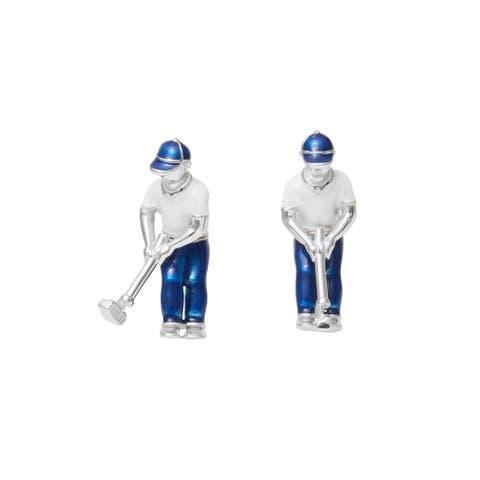 Putting Golfer Sterling Cufflinks