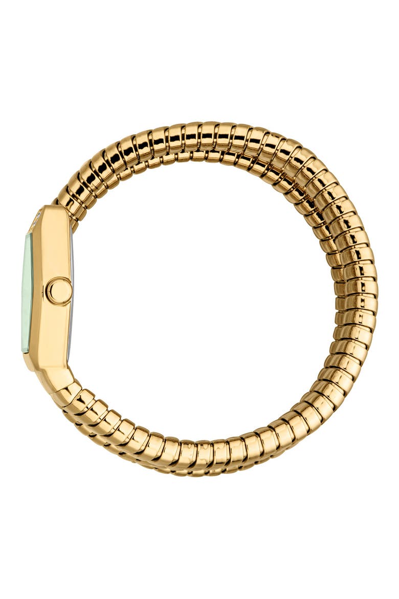 Romina Snake Wraparound Bracelet Watch, 22.5mm x 28.5mm, Alternate, color, GOLD/ GREEN