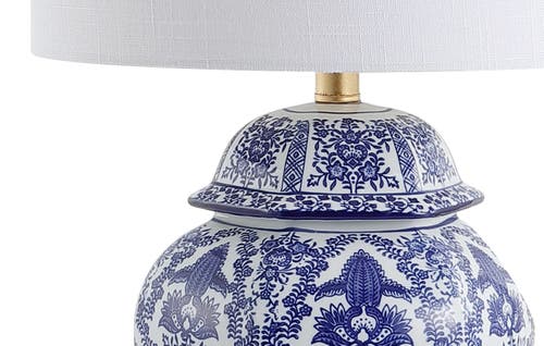 Jonathan Y Gretchen Ginger Jar Ceramic/metal Led Table Lamp In Blue/white