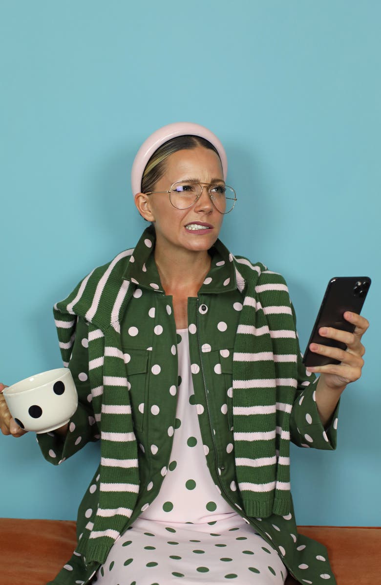 Halogen<sup>®</sup> x Atlantic-Pacific Polka Dot Utility Jacket, Alternate, color,