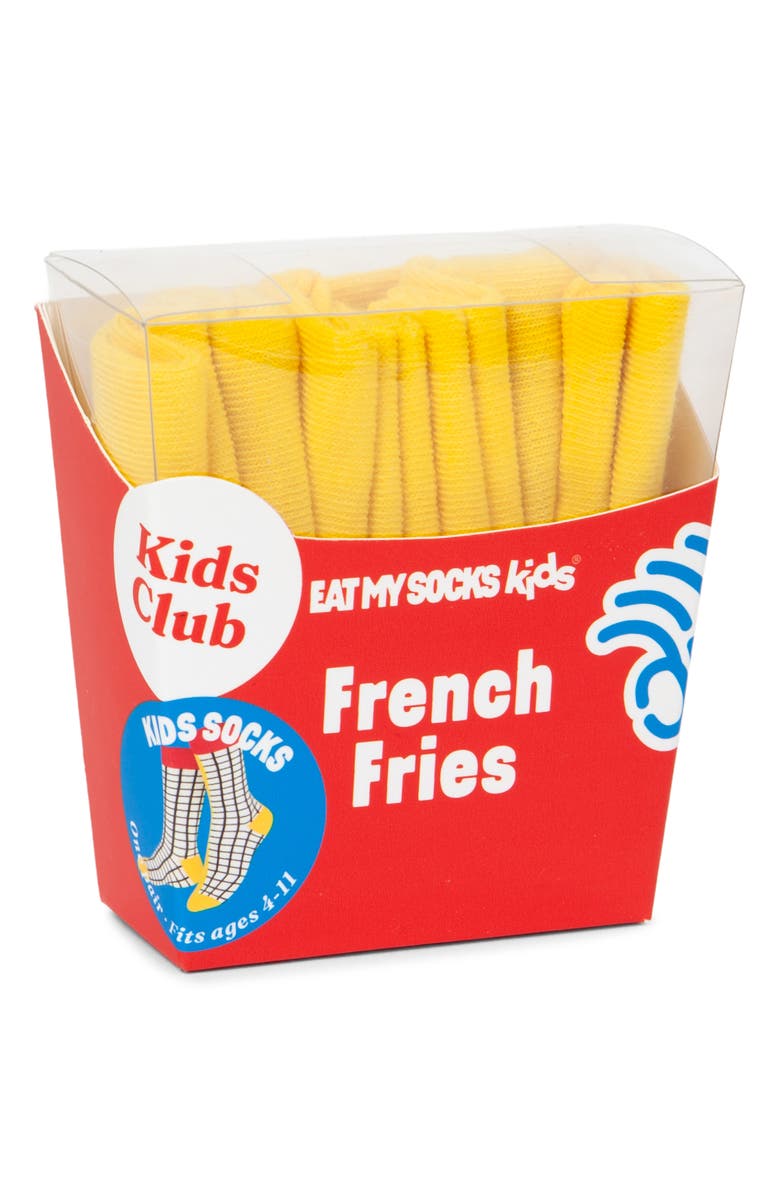 doiy Kids' Fries Juice 3D Crew Socks, Alternate, color, White Multi