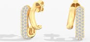 Everlee Double Hoop Gold and Pavé Lab Diamond Earrings in 14K Gold