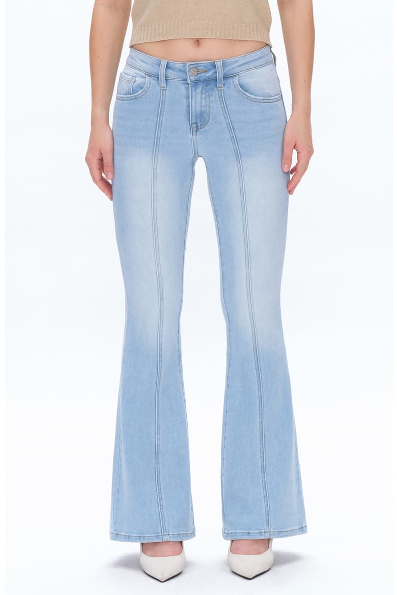 Seamed Flare Jeans, Main, color, LIGHT BLUE