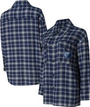 College Concepts Women's College Concepts Navy/Gray Memphis Grizzlies Boyfriend Button-Up Nightshirt