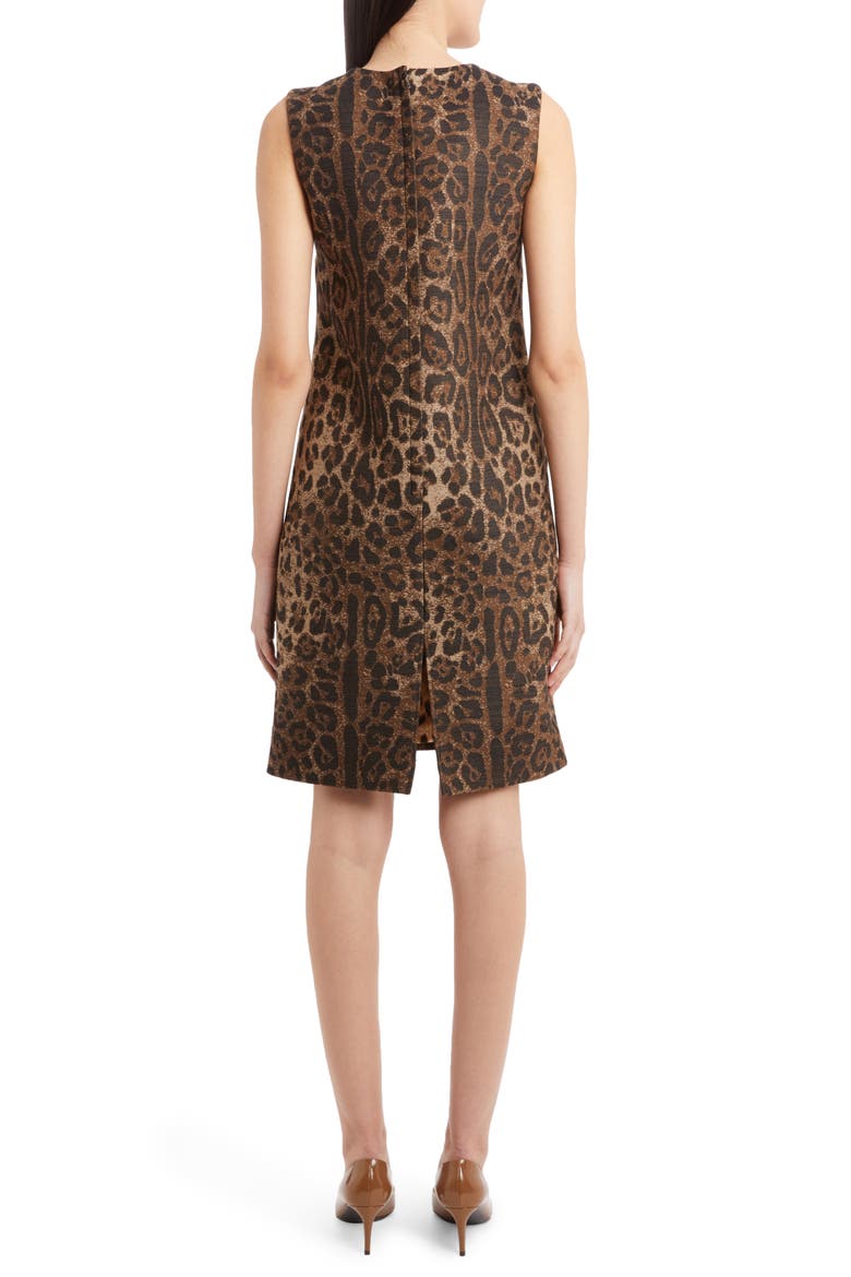 Dégradé Leopard Print Wool Blend Shift Dress, Alternate, color, PRINT LEO