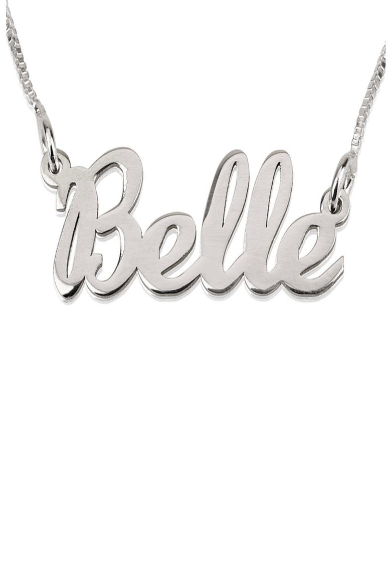 Personalized Nameplate Necklace, Main, color, STERLING SILVER