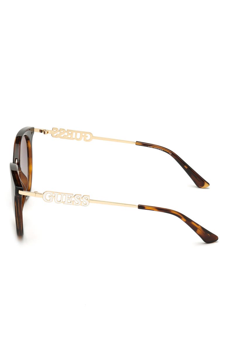 GUESS Round Sunglasses, Alternate, color, Dark Havana / Brown Mirror