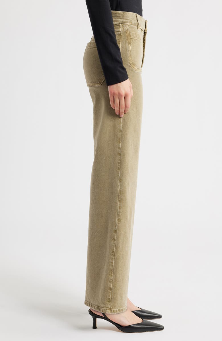 FRAME Le Slim Palazzo Patch Pocket High Waist Wide Leg Jeans, Alternate, color, Olive Grove